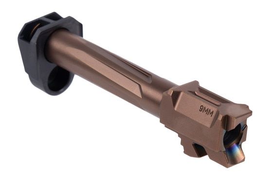 Radian Glock 19 Afterburner barrel features a bronze DLC coating